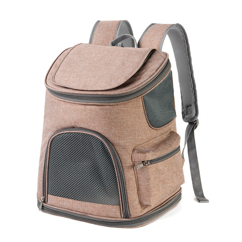 KFX-7659453 Portable Pet Backpack with Breathable Oxford Cloth and Neoprene Support