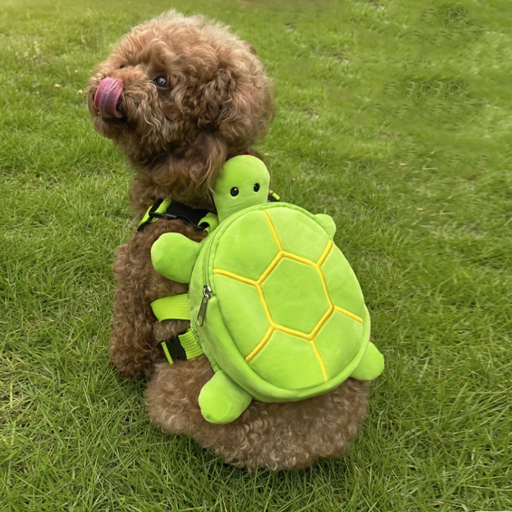 KFX-7660477 Cartoon Turtle Dog Backpack with No-Pull Harness and Large Capacity for Pets