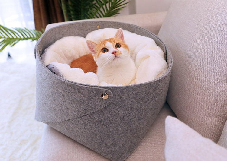 KFX-7661245 Cozy Detachable Pet Bed for Cats - Sizes S (up to 8 kg) and M (up to 15 kg)