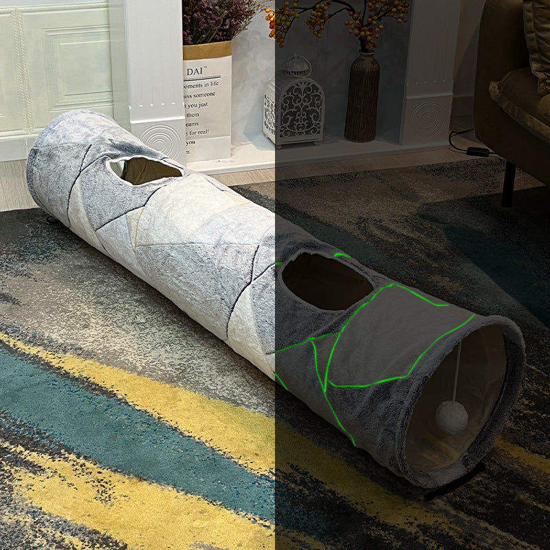 KFX-7662269 Glow In The Dark Rolling Dragon Cat Tunnel - Flannel, 120x25cm, Patterns: Love, Stars, Lines, Moon