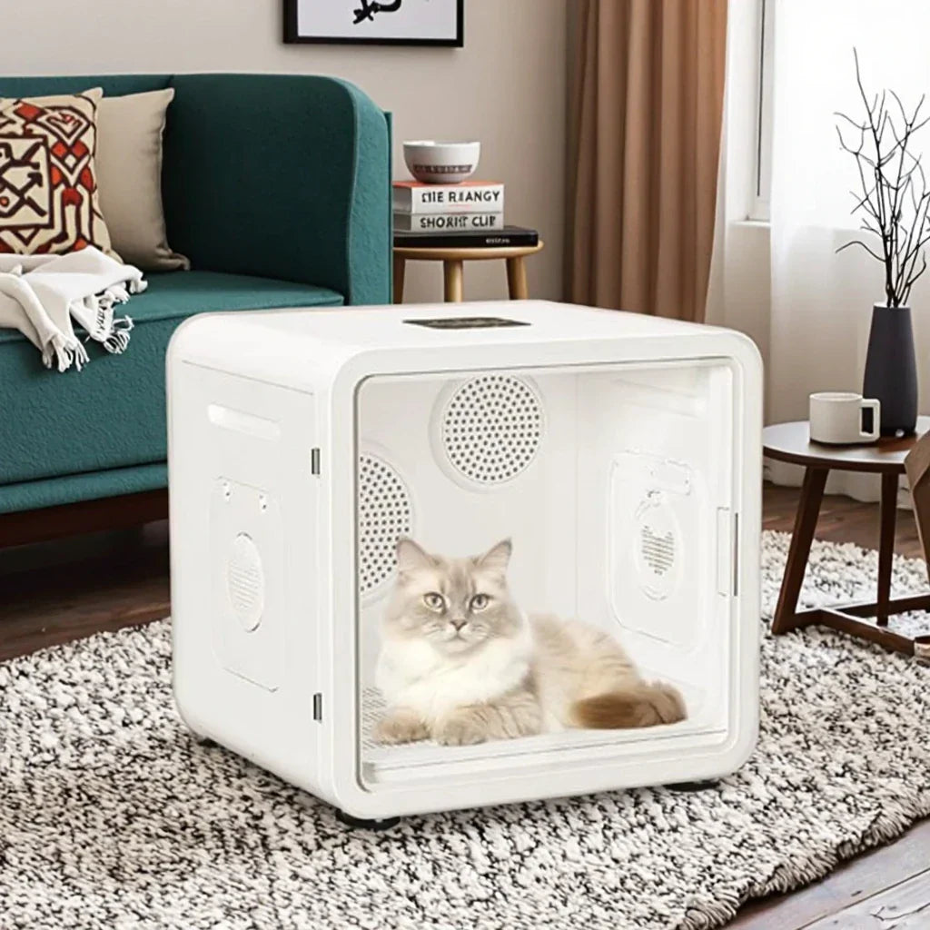 KFX-766227 Eco-Friendly Silent Automatic 82L Pet Hair Dryer for Dogs and Cats, ABS Material, Indoor and Outdoor Use