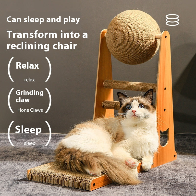 KFX-7663165 Extra Large Sisal Cat Scratch Board - Durable Vertical Scratching Toy for Stress Relief