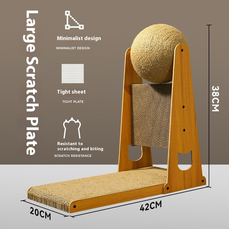 KFX-7663165 Extra Large Sisal Cat Scratch Board - Durable Vertical Scratching Toy for Stress Relief