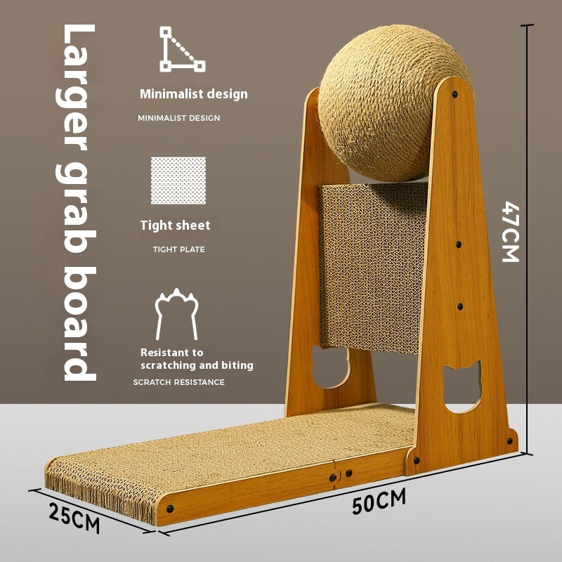 KFX-7663165 Extra Large Sisal Cat Scratch Board - Durable Vertical Scratching Toy for Stress Relief