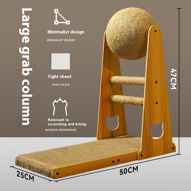 KFX-7663165 Extra Large Sisal Cat Scratch Board - Durable Vertical Scratching Toy for Stress Relief