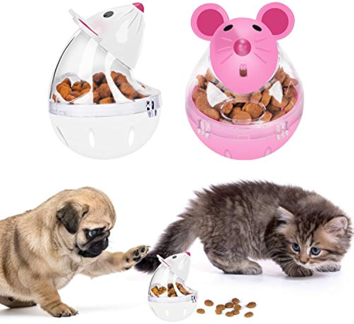 KFX-7664445 Interactive Cat Food Ball - Slow Feed Tumbler Toy for Cats and Kittens