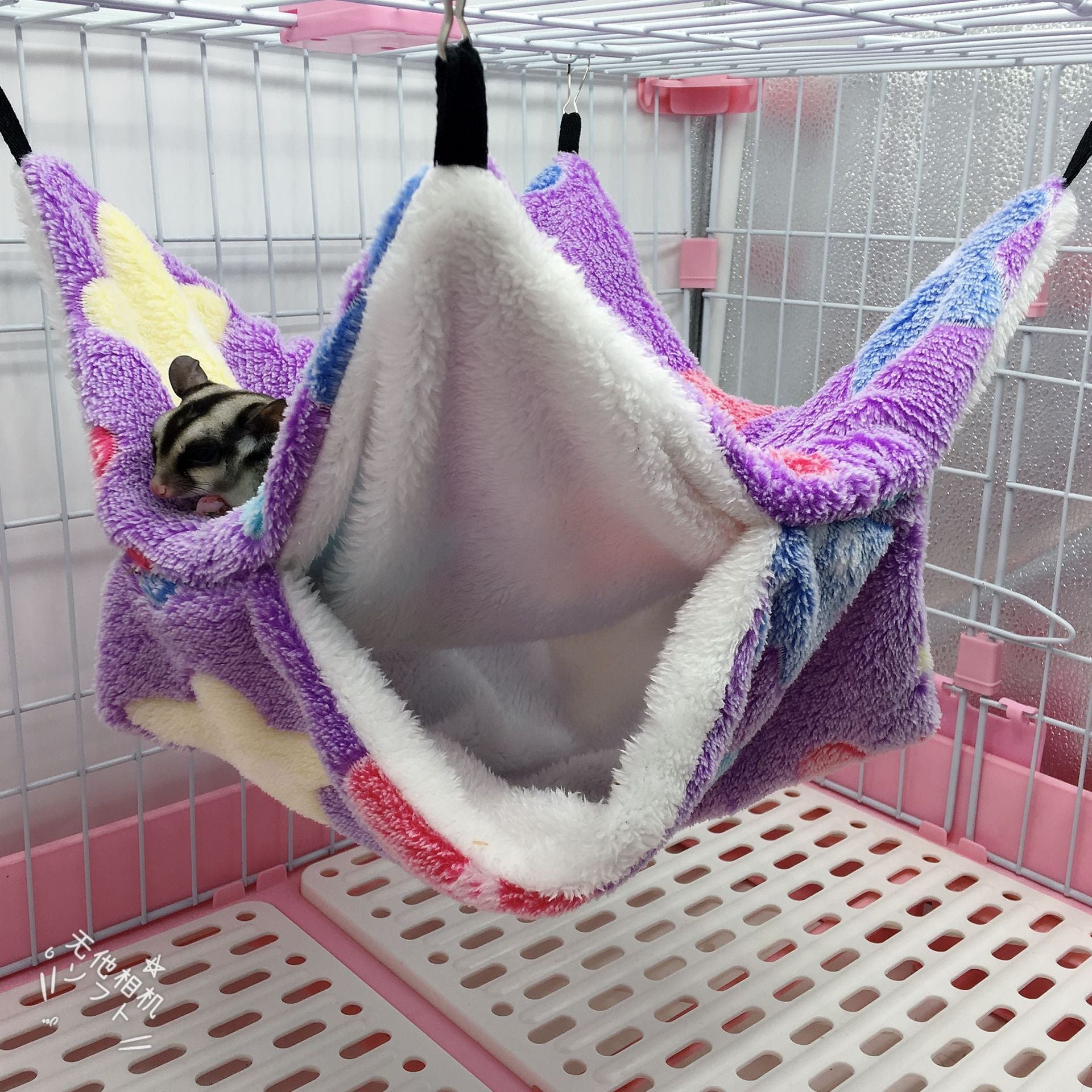 KFX-7664573 Cozy Double Mezzanine Hammock for Small Pets - Ideal for Squirrels, Hamsters, and More