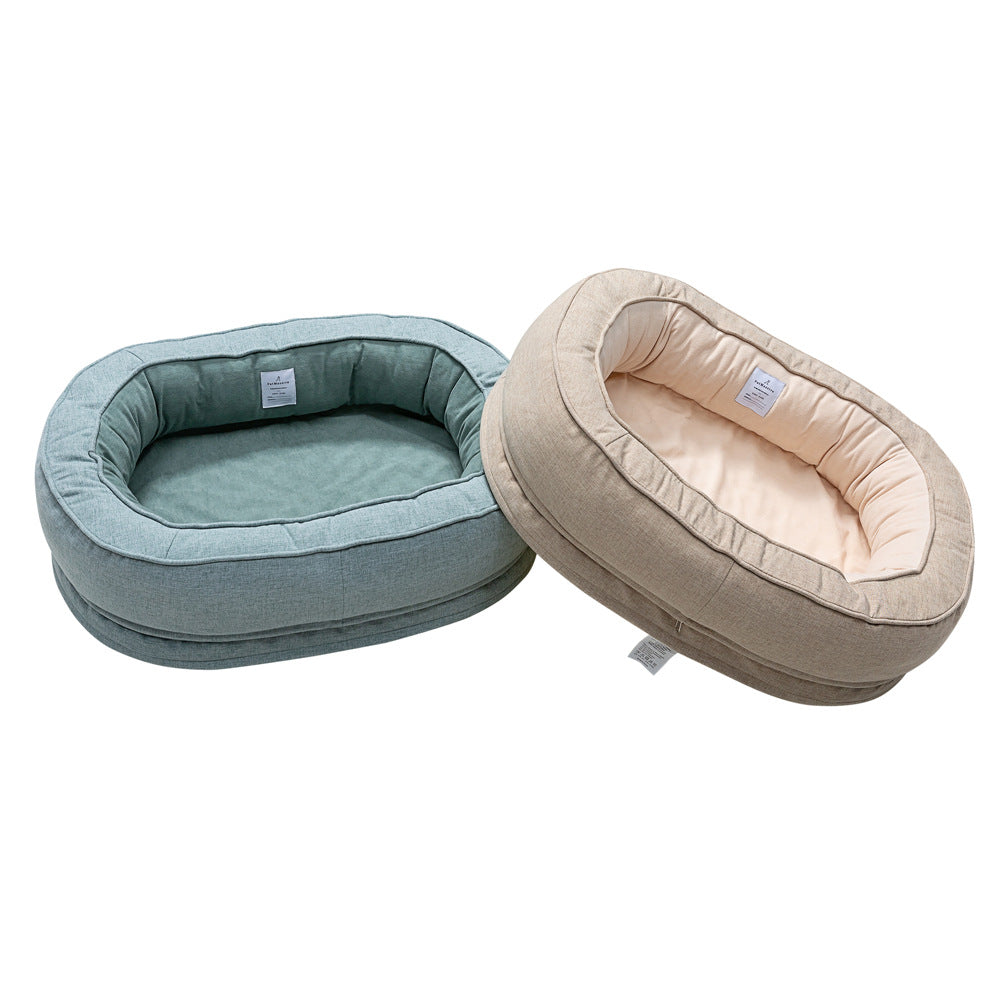 KFX-7664829 Waterproof Removable Washable Sponge Pet Bed Mat for Cats and Dogs - Four Seasons Design, Available in Two Sizes