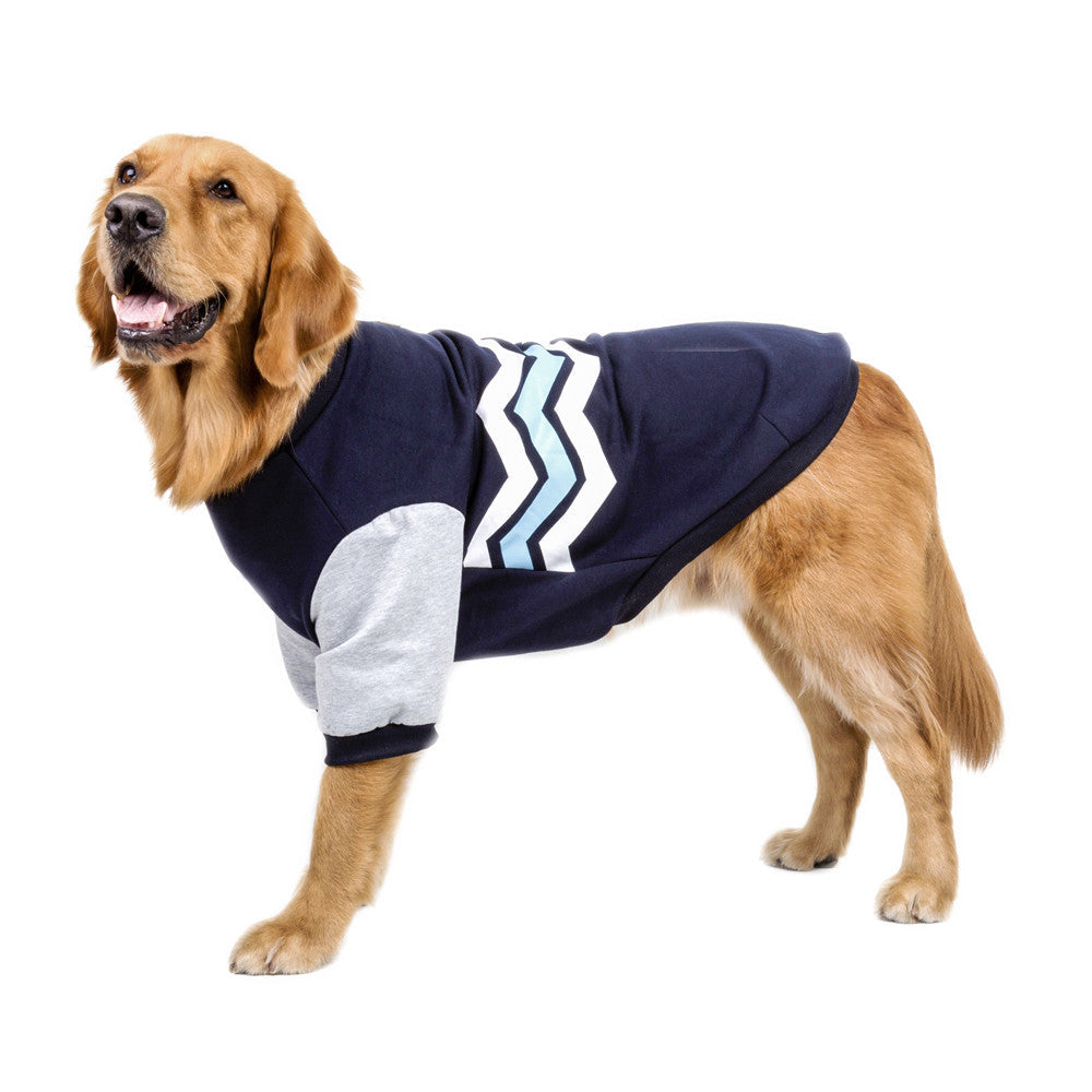 KFX-7667133 Wavy Striped Two-Legged Hoodie for Dogs - Soft Cotton, Comfortable Fit