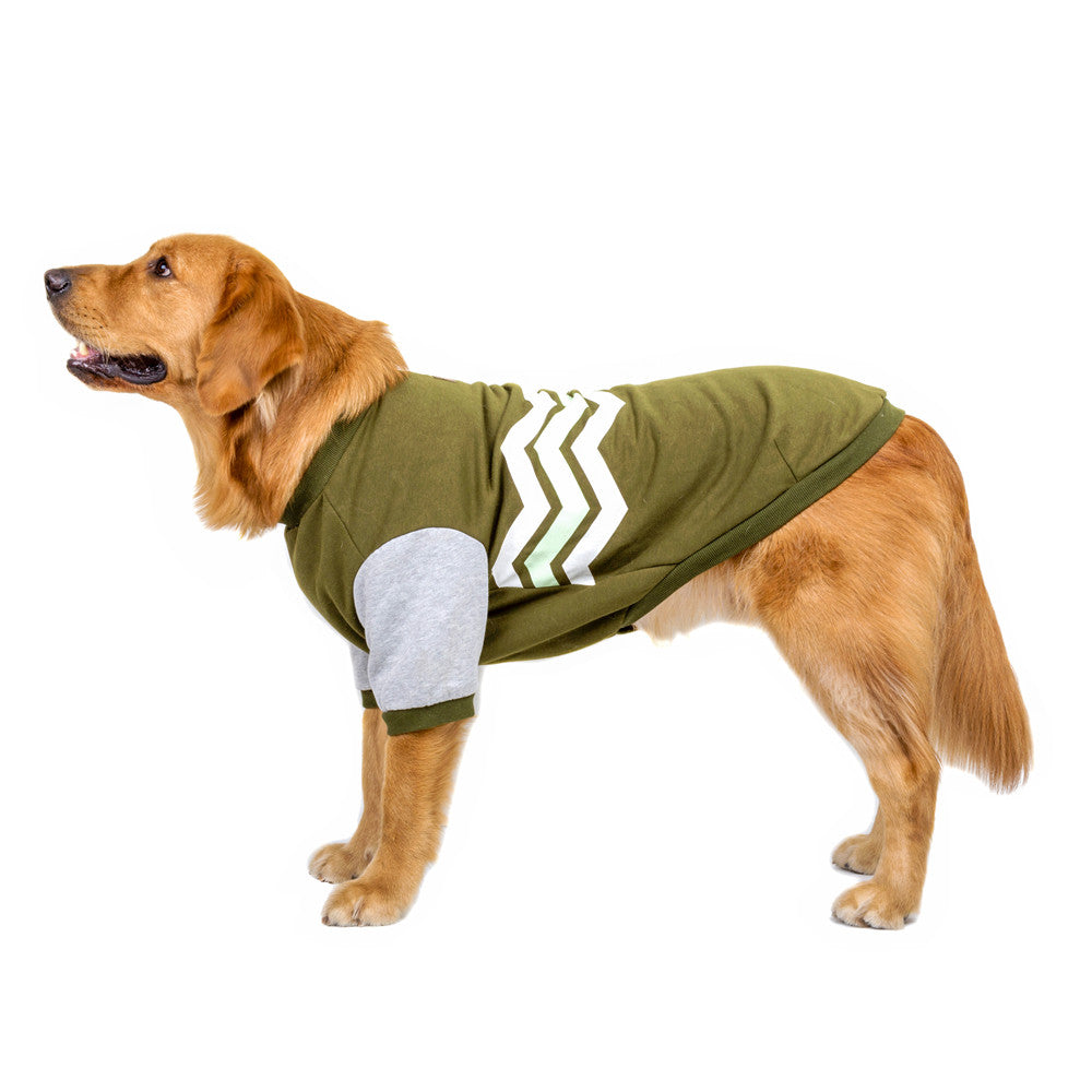 KFX-7667133 Wavy Striped Two-Legged Hoodie for Dogs - Soft Cotton, Comfortable Fit