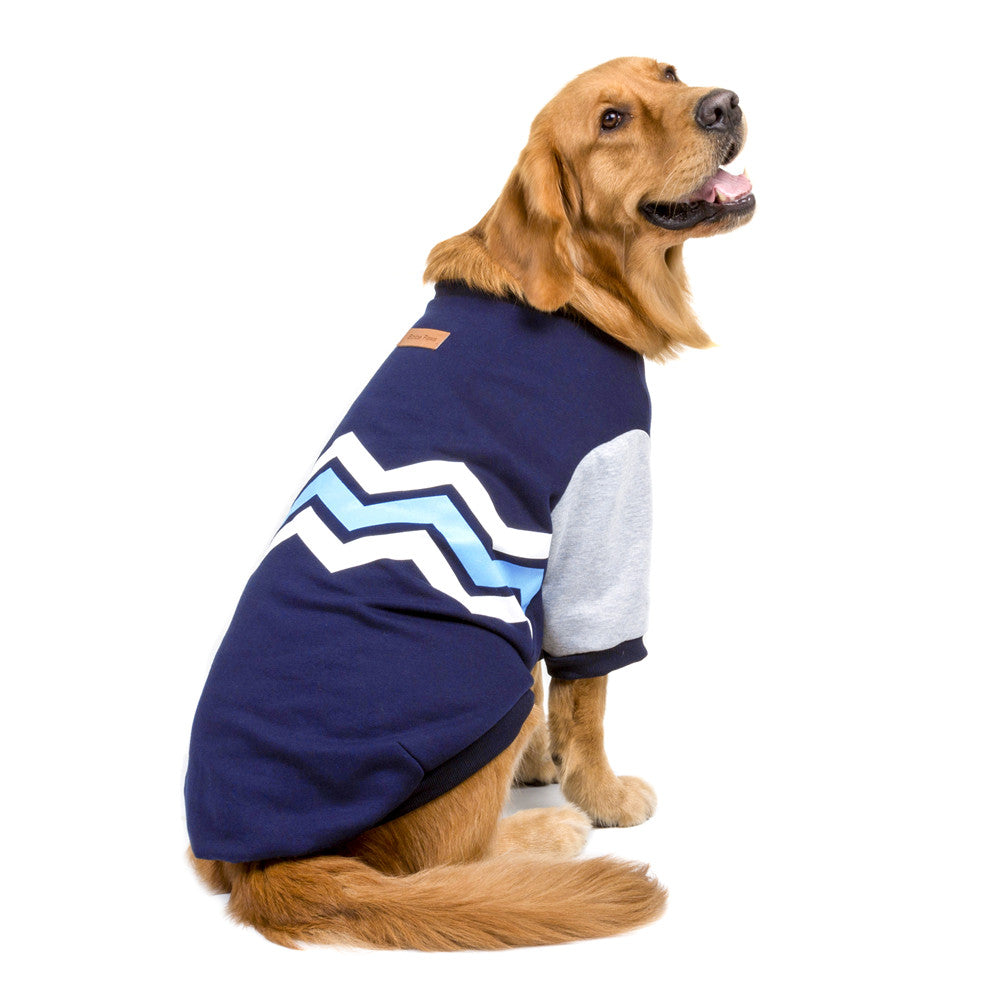 KFX-7667133 Wavy Striped Two-Legged Hoodie for Dogs - Soft Cotton, Comfortable Fit