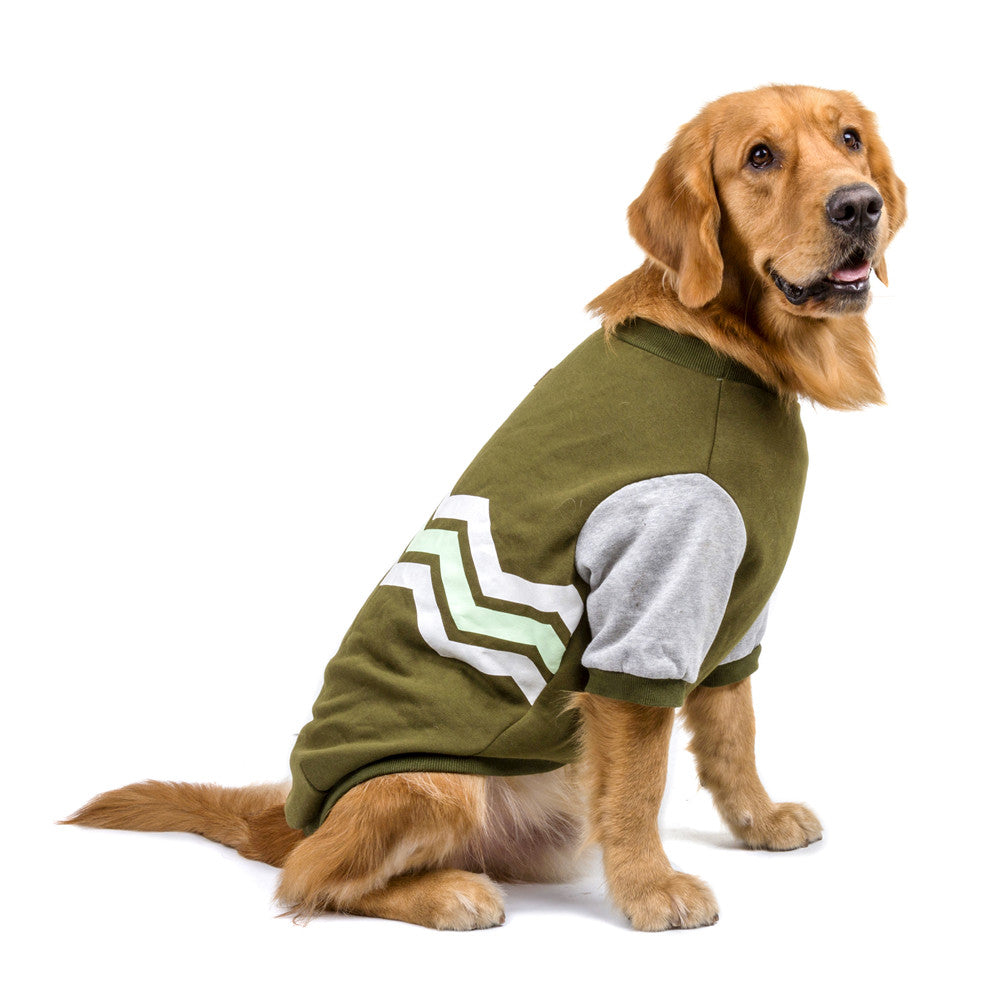 KFX-7667133 Wavy Striped Two-Legged Hoodie for Dogs - Soft Cotton, Comfortable Fit