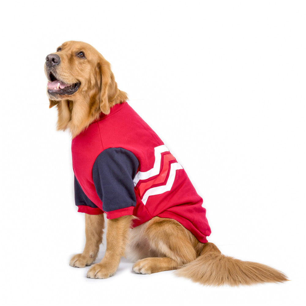 KFX-7667133 Wavy Striped Two-Legged Hoodie for Dogs - Soft Cotton, Comfortable Fit
