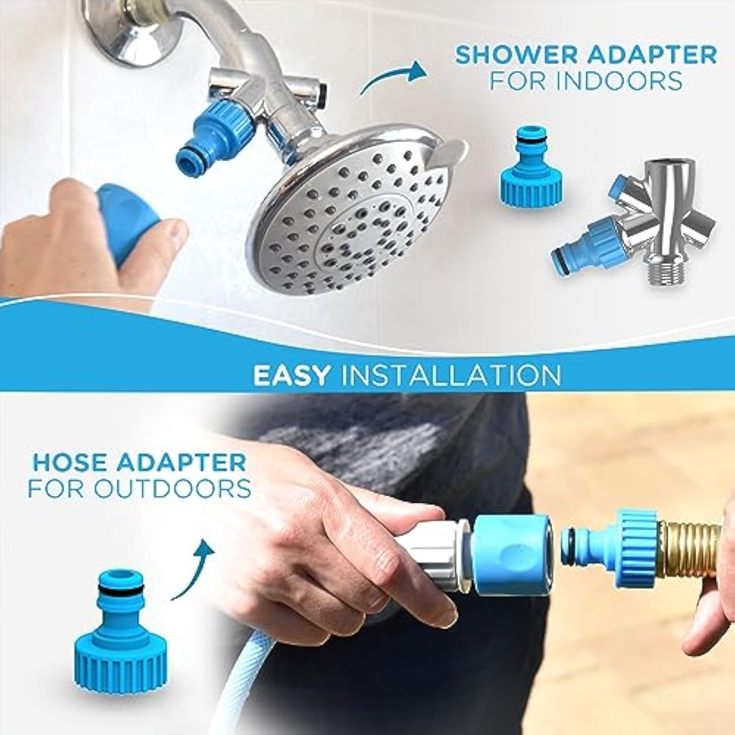 KFX-7670205 Pet Bathing Tool for Indoor Showers and Outdoor Hoses with Garden Hose & Shower Adapters