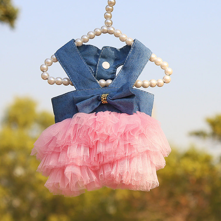 KFX-7671101 Striped Suspender Skirt for Dogs, Polyester Princess Style, Various Sizes Available