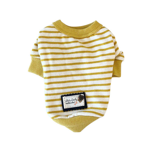KFX-7675069 Stylish Striped Cotton Dog Vest for Autumn - Multiple Colors & Sizes Available