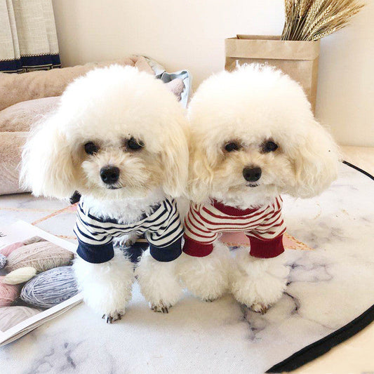 KFX-7675069 Stylish Striped Cotton Dog Vest for Autumn - Multiple Colors & Sizes Available