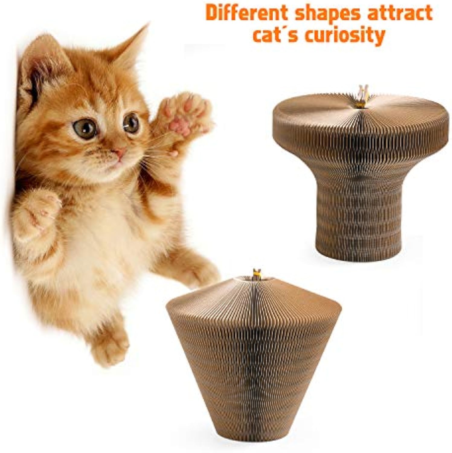 KFX-7675965 Collapsible Cardboard Cat Scratching Lounge Bed for Indoor Cats