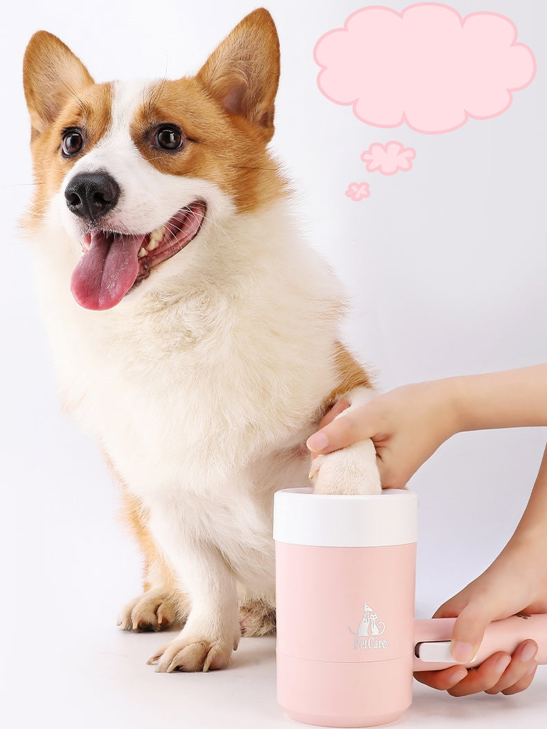 KFX-7676349 Soft Silicone Dog Paw Cleaner Cup with 360 Rotating Combs for Easy Pet Foot Washing