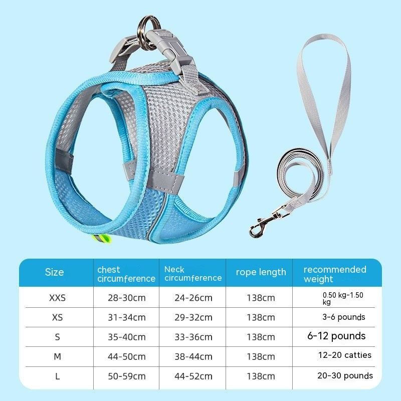 KFX-7677757 Breathable Mesh Dog Harness with Reflective Details - Lightweight and Comfortable for Summer Walks