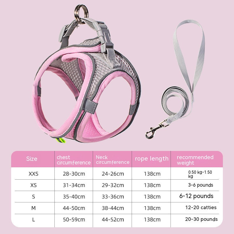 KFX-7677757 Breathable Mesh Dog Harness with Reflective Details - Lightweight and Comfortable for Summer Walks