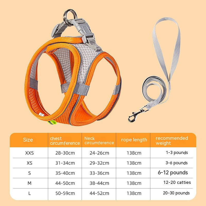 KFX-7677757 Breathable Mesh Dog Harness with Reflective Details - Lightweight and Comfortable for Summer Walks