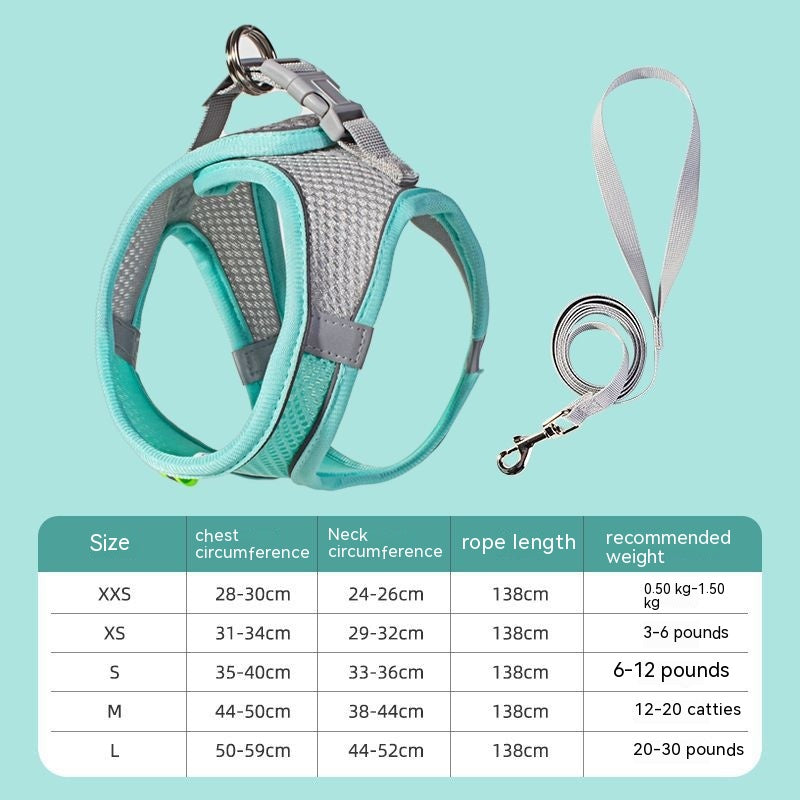 KFX-7677757 Breathable Mesh Dog Harness with Reflective Details - Lightweight and Comfortable for Summer Walks