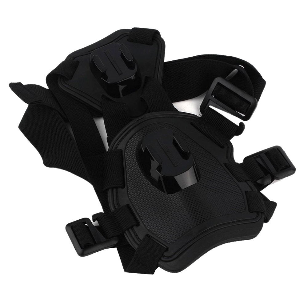 KFX-7678141 Dog Harness with Dual Camera Mounts for Chest and Back - Adjustable for 15-75 lbs Pets
