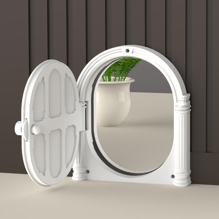 KFX-7679293 Minimalist Plastic Cat and Dog Door with Direction Control in White, Black, and Brown