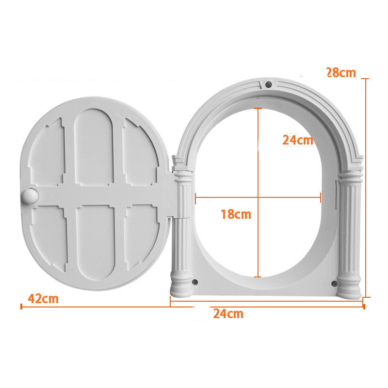 KFX-7679293 Minimalist Plastic Cat and Dog Door with Direction Control in White, Black, and Brown