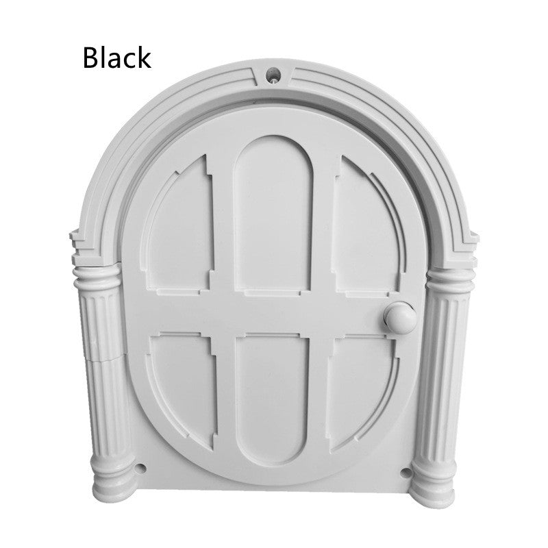 KFX-7679293 Minimalist Plastic Cat and Dog Door with Direction Control in White, Black, and Brown