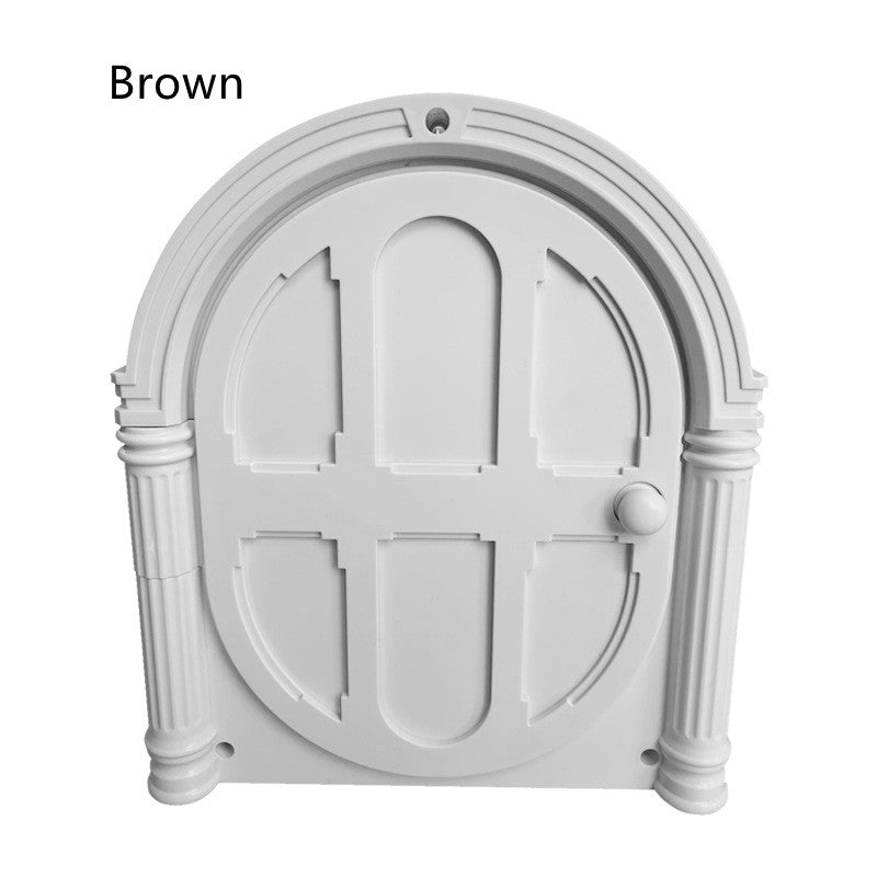 KFX-7679293 Minimalist Plastic Cat and Dog Door with Direction Control in White, Black, and Brown