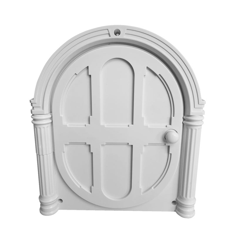 KFX-7679293 Minimalist Plastic Cat and Dog Door with Direction Control in White, Black, and Brown