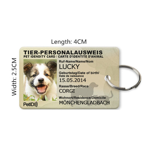 KFX-7680317 Custom Pet ID Card with Photo, Name, Breed, and Date of Birth - 4x2.5 cm