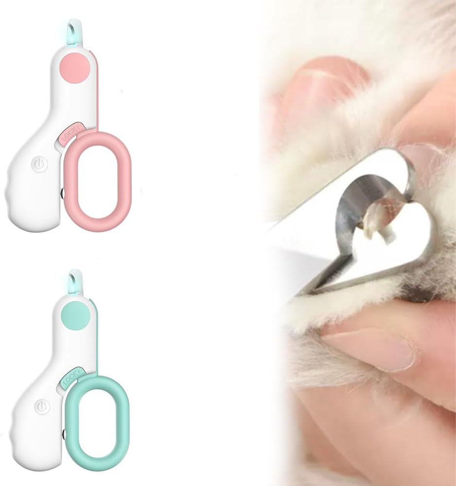 KFX-7681725 LED Pet Nail Clipper with Light for Easy and Pain-Free Grooming of Cats and Dogs