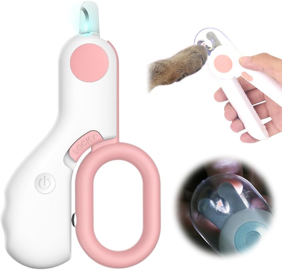 KFX-7681725 LED Pet Nail Clipper with Light for Easy and Pain-Free Grooming of Cats and Dogs