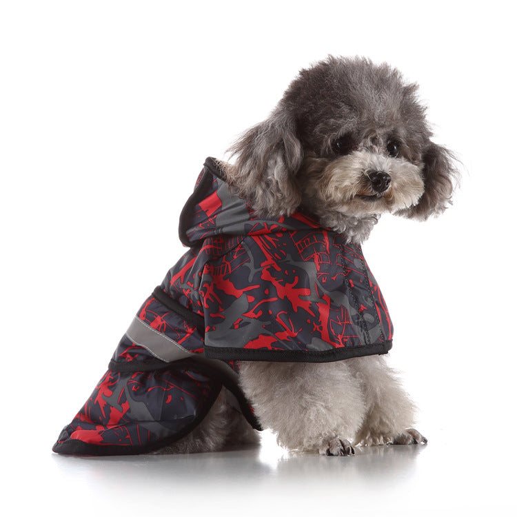 KFX-7682621 Reflective Large Pet Raincoat for Dogs and Cats - Comfortable, Warm, and Convenient Weather Protection