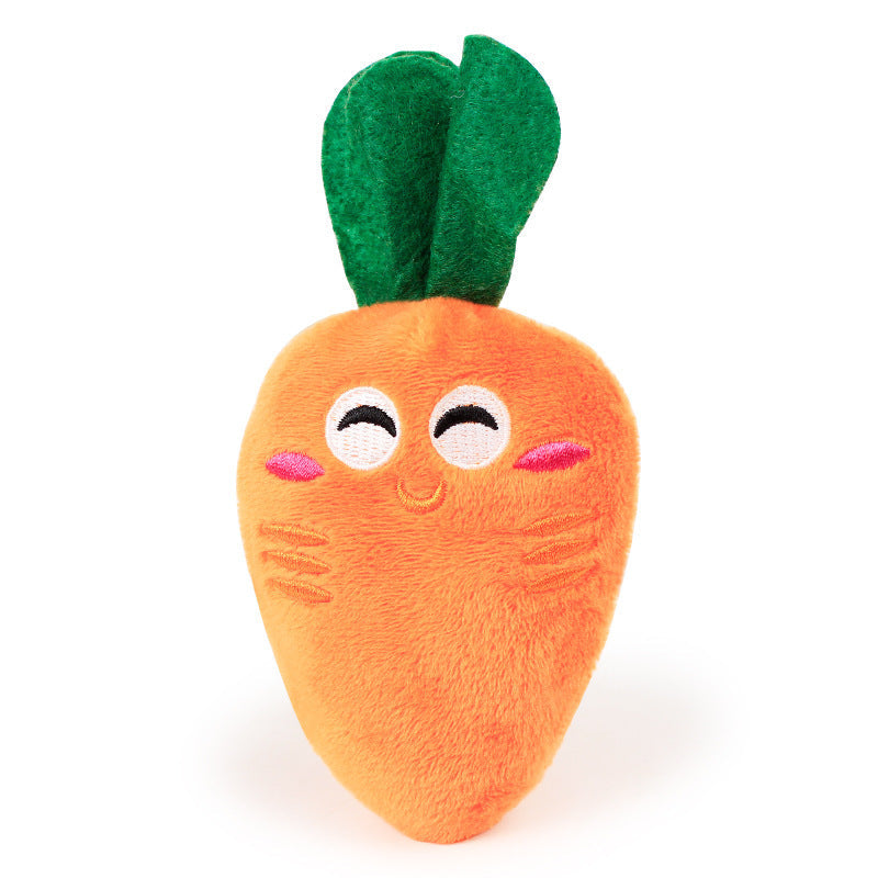 KFX-7682877 Durable Carrot Plush Chew Toy for Dogs and Cats with Interactive Snuffle Mat Design