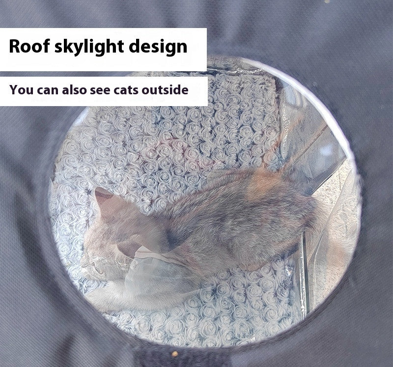 KFX-7684285 Waterproof Black Outdoor Cat House with Reflective Sunroof for All Seasons