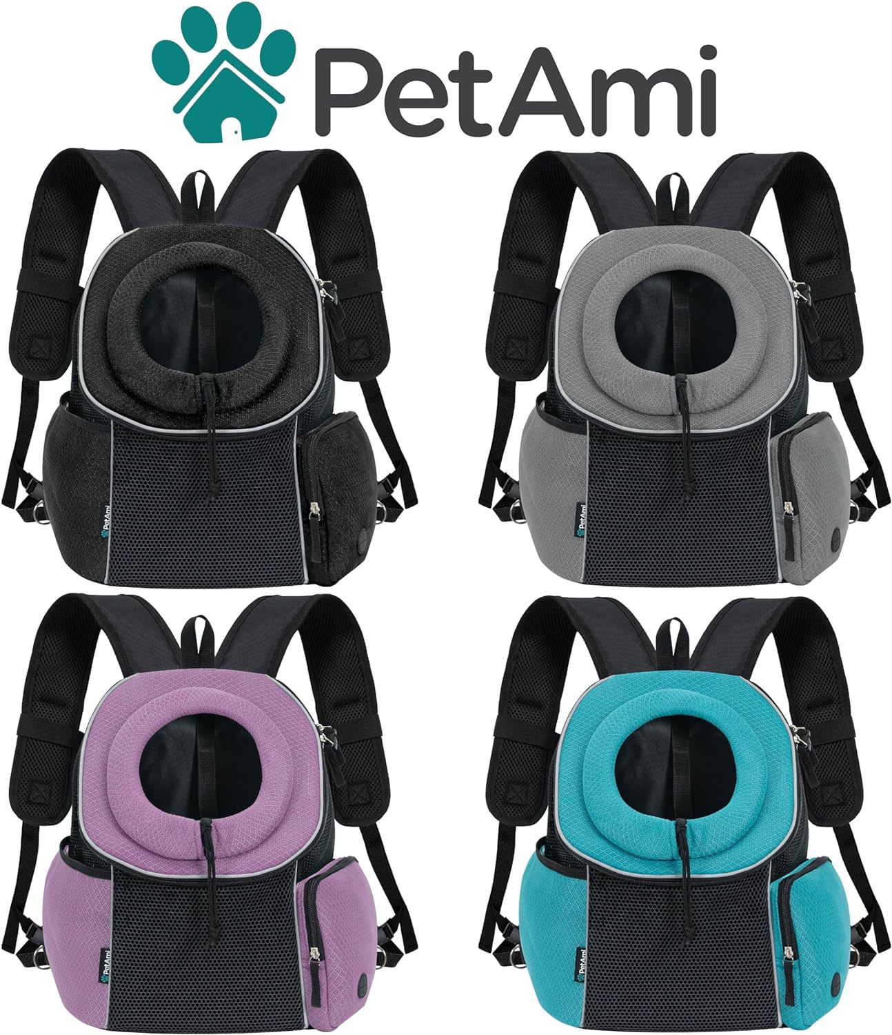KFX-7686461 Portable Pet Dog Carrier Backpack for Travel – Breathable Outdoor Carrying Bag (41.9 x 25.4 x 43.2 cm)