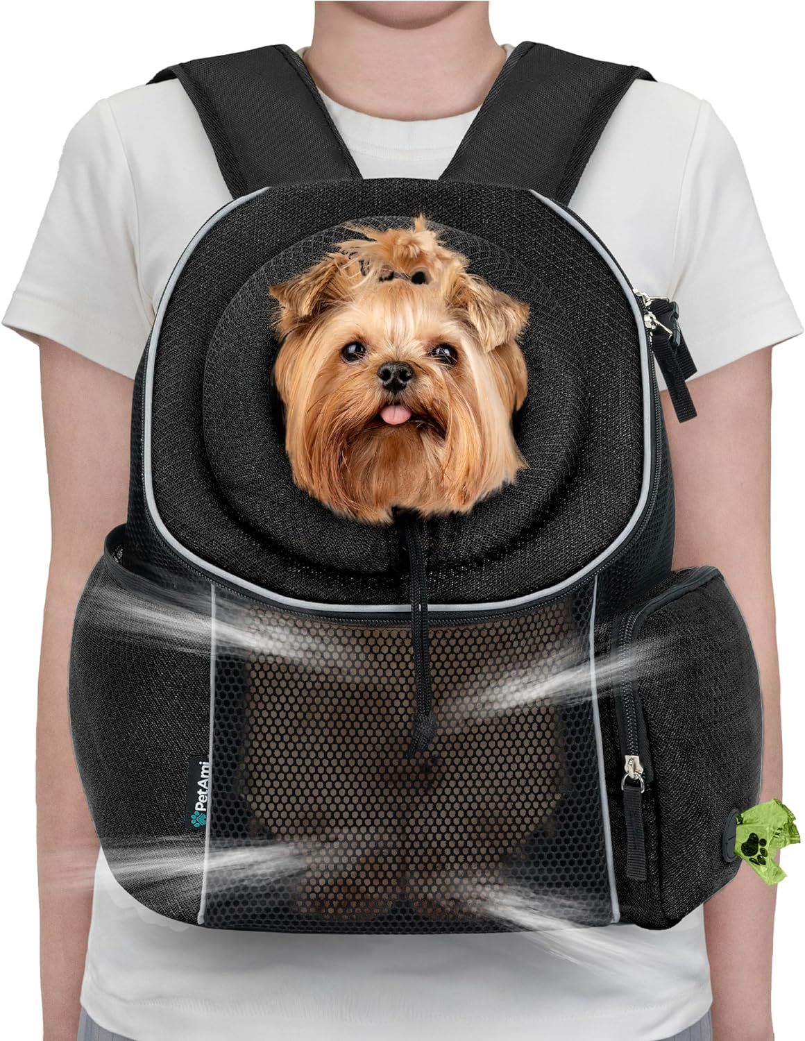 KFX-7686461 Portable Pet Dog Carrier Backpack for Travel – Breathable Outdoor Carrying Bag (41.9 x 25.4 x 43.2 cm)