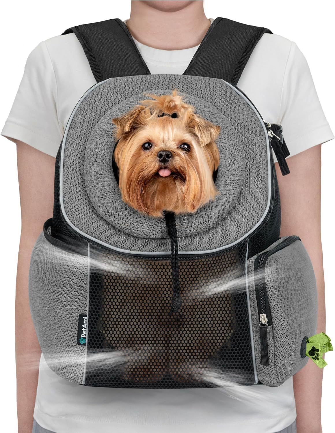 KFX-7686461 Portable Pet Dog Carrier Backpack for Travel – Breathable Outdoor Carrying Bag (41.9 x 25.4 x 43.2 cm)
