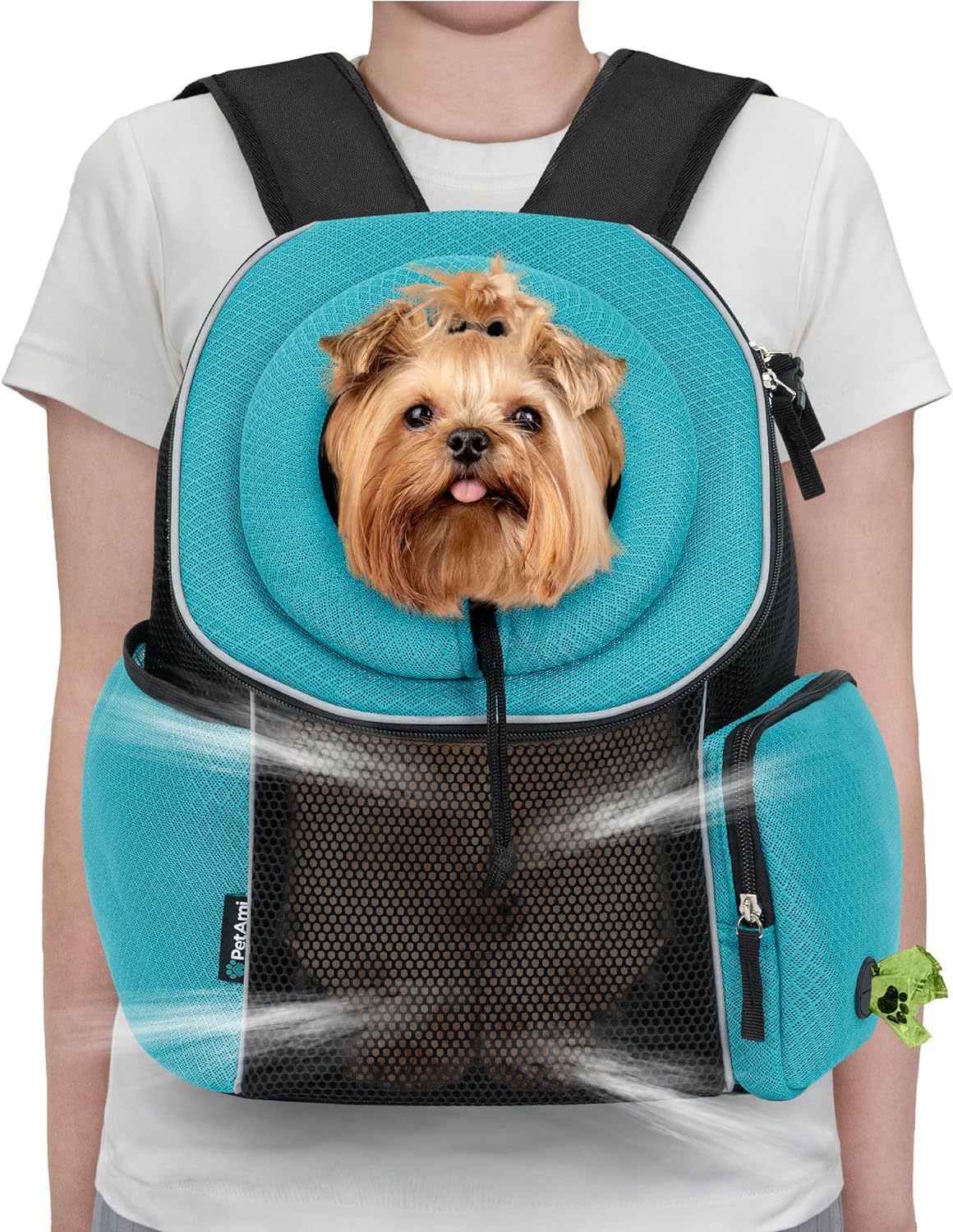KFX-7686461 Portable Pet Dog Carrier Backpack for Travel – Breathable Outdoor Carrying Bag (41.9 x 25.4 x 43.2 cm)