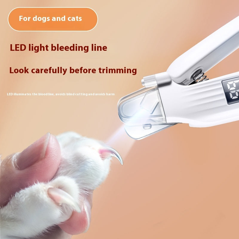KFX-7687997 Pet Nail Clipper with Nail Piercing Device - HZ8 White, 4-Hour Battery Life, Durable ABS Material