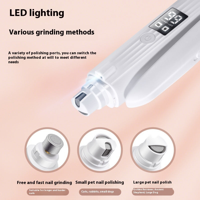 KFX-7687997 Pet Nail Clipper with Nail Piercing Device - HZ8 White, 4-Hour Battery Life, Durable ABS Material