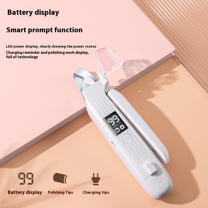 KFX-7687997 Pet Nail Clipper with Nail Piercing Device - HZ8 White, 4-Hour Battery Life, Durable ABS Material
