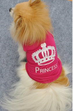 KFX-7688381 Princess Dog Vest, Polyester, Size L (Length 36cm, Bust 46cm, Neck 36cm), M (Length 29cm, Bust 43cm, Neck 28cm), S (Length 24cm, Bust 37cm, Neck 25cm), XS (Length 18cm, Bust 31cm, Neck 20cm)
