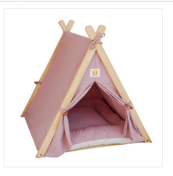 KFX-7694781 Removable and Washable Cat Litter Tent in Striped Canvas with Solid Wood Frame, Multiple Colors Available