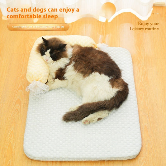 KFX-7697597 Candy Color Dog Mat in Multiple Sizes - Soft Cloth for Summer Comfort