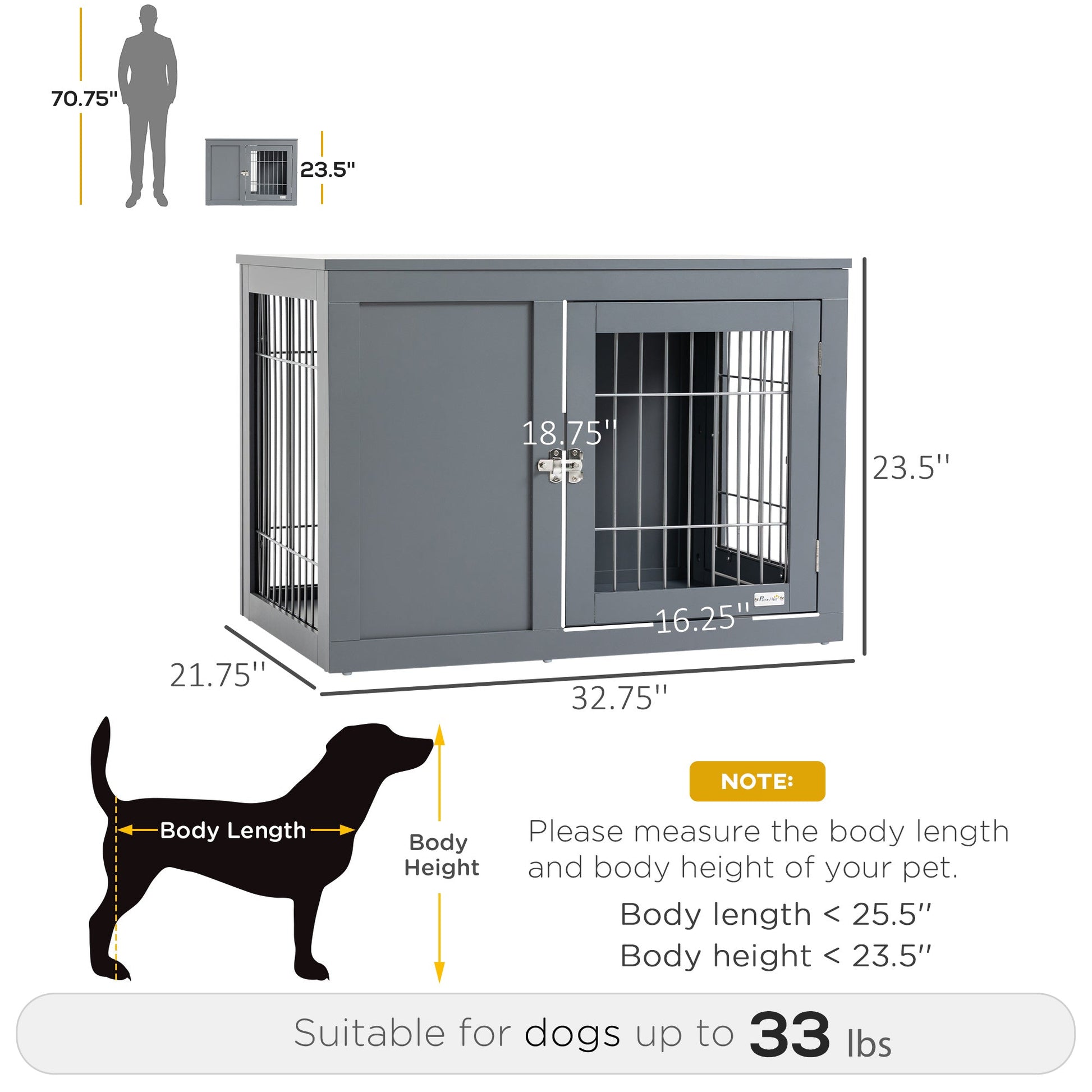 KFX-7699389 Furniture-Style Dog Crate and End Table for Small to Medium Dogs